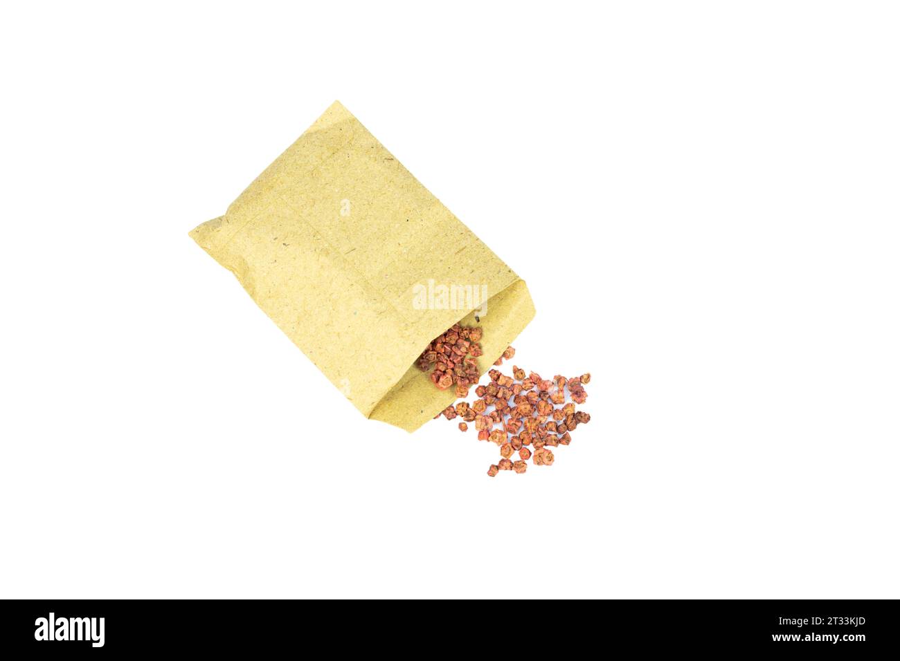 Draufsicht der Rote-Bete-Samen auf weißem Hintergrund Stockfoto