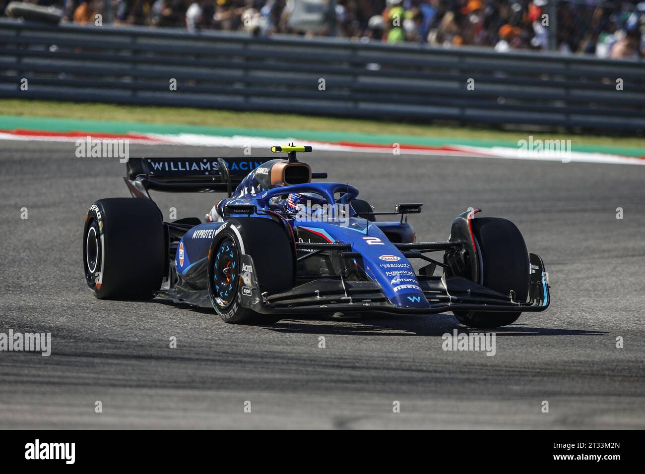 02 SARGEANT Logan (usa), Williams Racing FW45, Action beim Formel 1 Lenovo United States Grand Prix 2023, 18. Runde der Formel 1 Weltmeisterschaft 2023 vom 20. Bis 22. Oktober 2023 auf dem Circuit of the Americas in Austin, USA Stockfoto