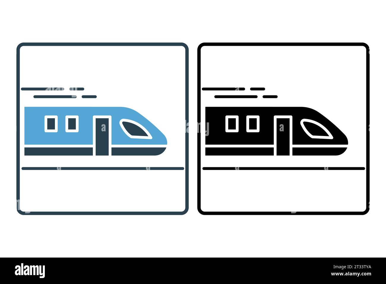 Symbol für den Aufzählungszug. Symbol für Geschwindigkeit, Transport. Geeignet für Websites, Apps, Benutzeroberflächen, Druckgeräte usw. Symbolstil durchgehend. Einfacher Vektor Stock Vektor