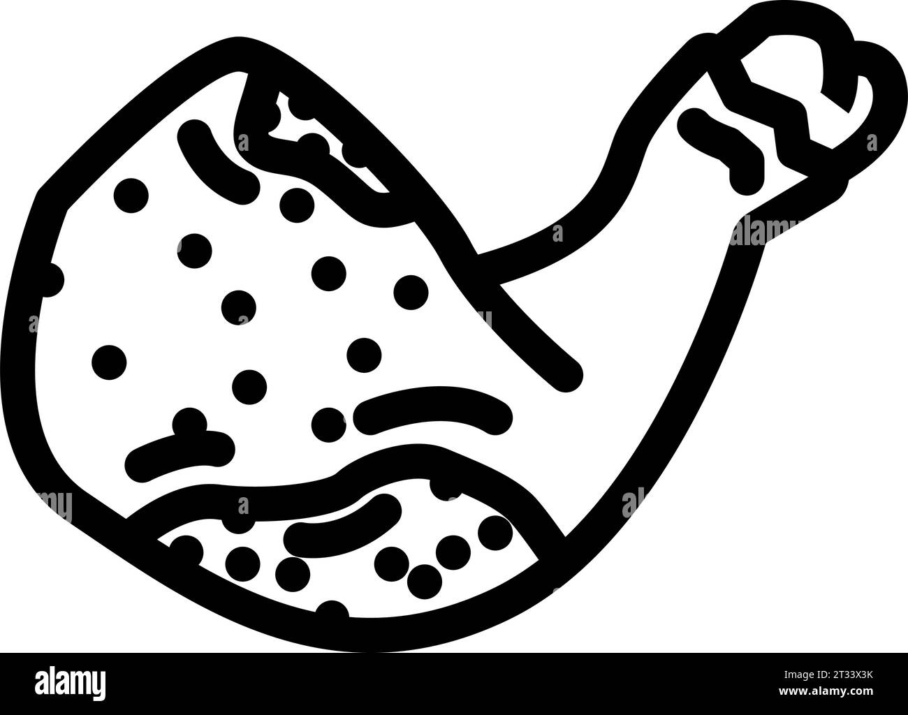 Vektordarstellung des Symbols für faule Nahrungsmittel bei Hühnern Stock Vektor