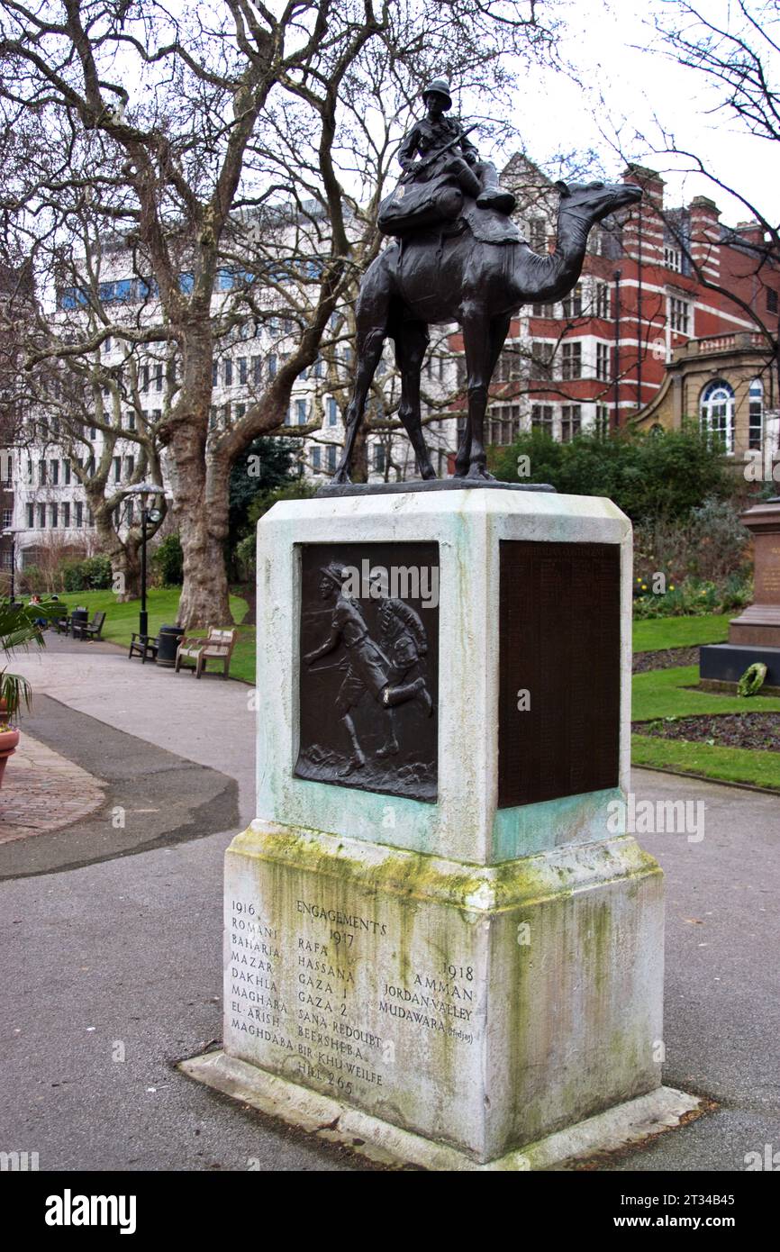 Das Imperial Camel Corps Memorial, Victoria Embankment Gardens I Stockfoto