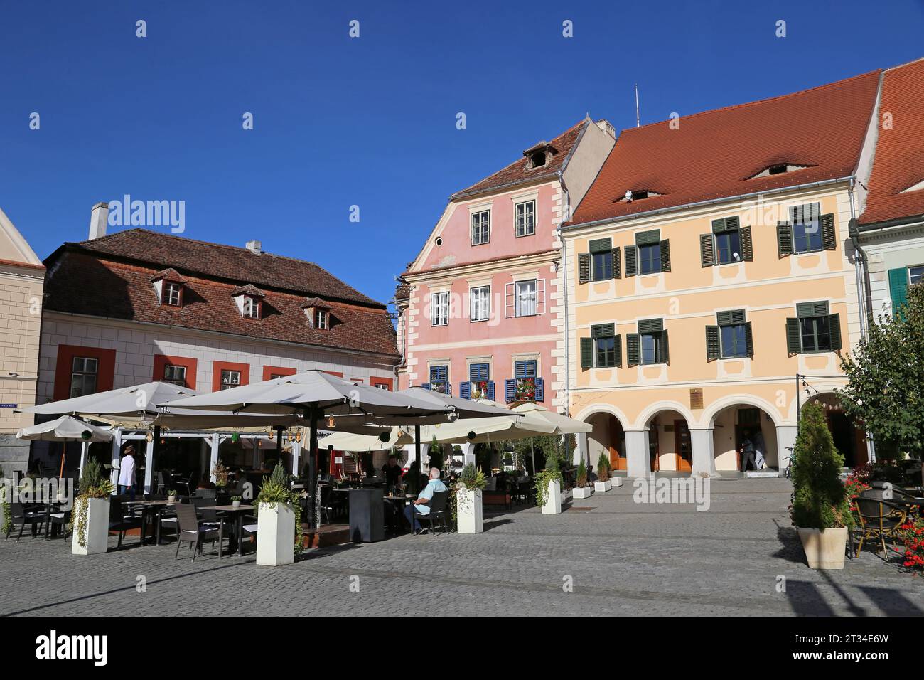 Piața Mică (Kleiner Platz), Sibiu, Kreis Sibiu, Siebenbürgen, Rumänien, Europa Stockfoto