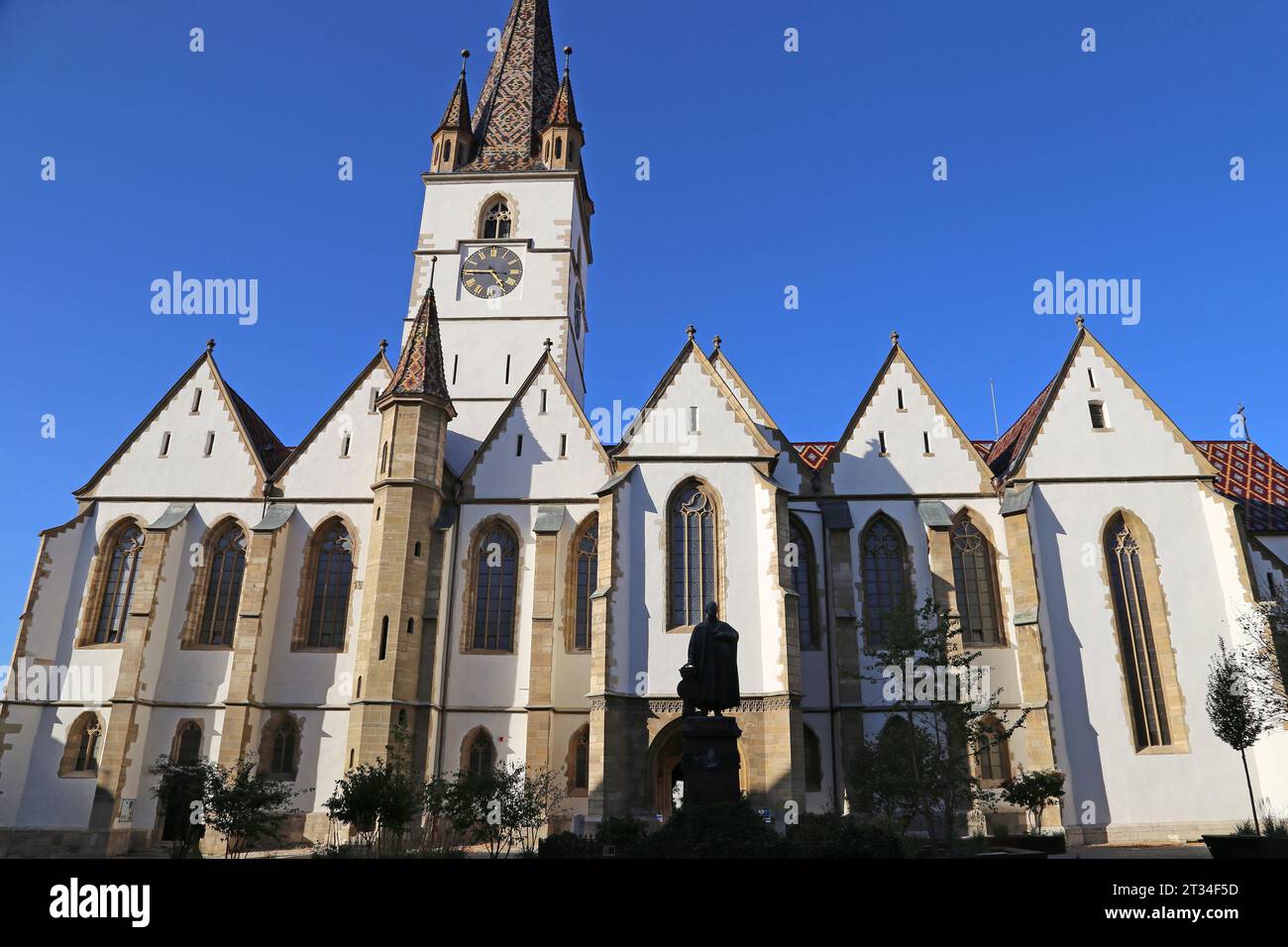Catedrală Evanghelică Luterană Sfânta Maria (evangelische Kathedrale der Heiligen Maria), Piața Huet, Sibiu, Kreis Sibiu, Sibiu, Siebenbürgen, Rumänien Stockfoto