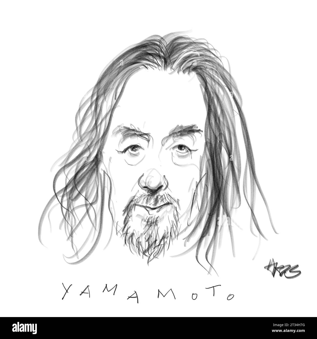 Porträt des Modedesigners Yamamoto Stockfoto