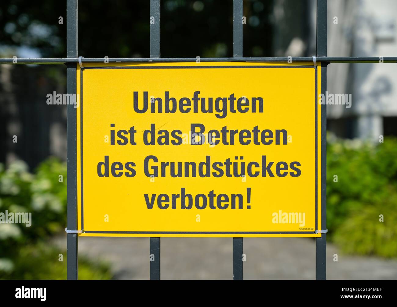 Schild, Privatgrundstück, betreten verboten, Deutschland Stockfoto