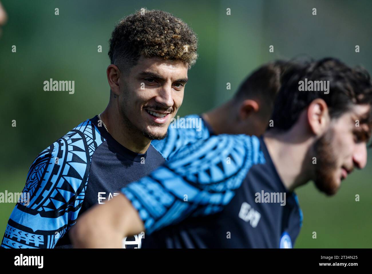 Die Spieler des SSC Napoli absolvierten ihr letztes Training vor der UEFA Champions League gegen die Union Berlin am 23. Oktober 2023 im Konami Center in Castel Volturno, Italien. Stockfoto