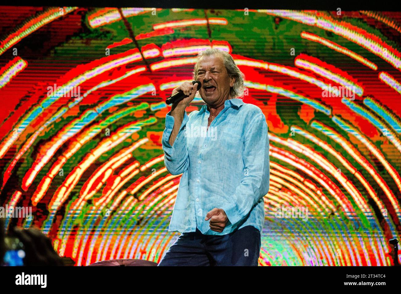 Ian Gillan von Deep Purple tritt beim Rockwave Festival in Athen (TerraVibe Park) / Griechenland auf, Juli 2023 Stockfoto