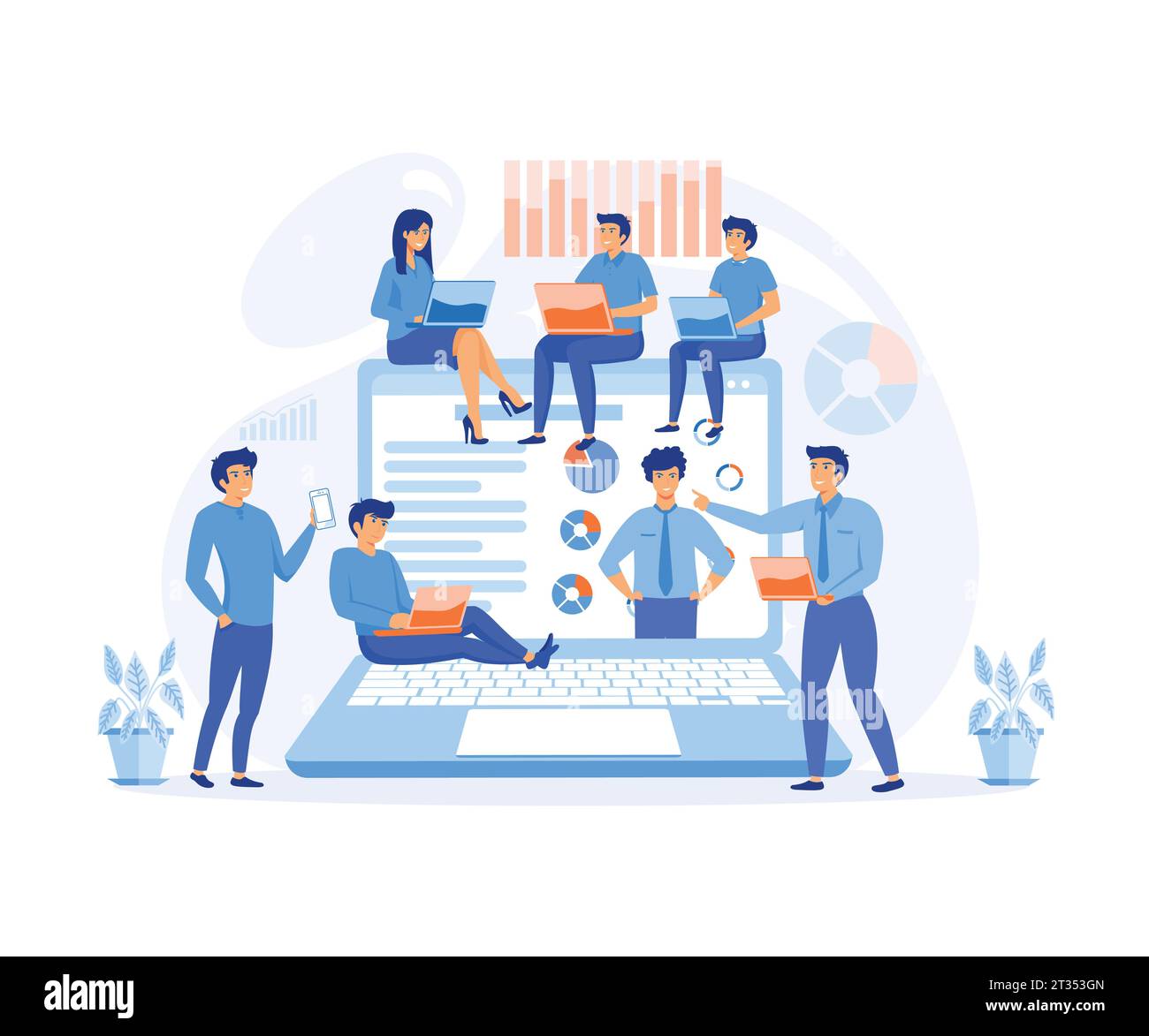 Online-Business-Seminar Präsentationen und professionelle Schulungen zu Marketing, Vertrieb und E-Commerce. Moderne Illustration des flachen Vektors Stock Vektor