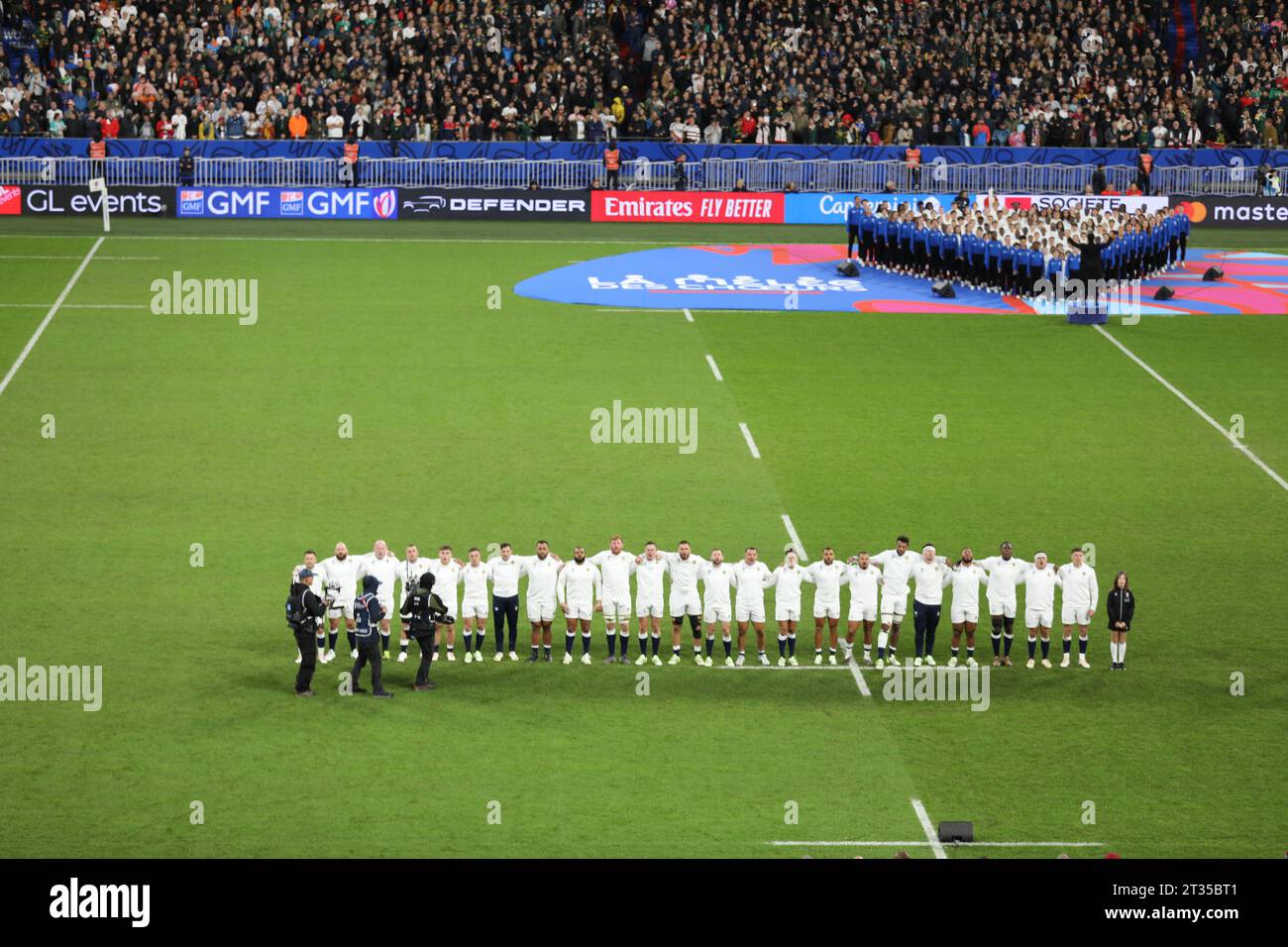 Saint Denis, Frankreich. Oktober 2023. Team England im Halbfinale zwischen England und Südafrika der Rugby-Weltmeisterschaft 2023 Credit: Mickael Chavet/Alamy Live News Stockfoto