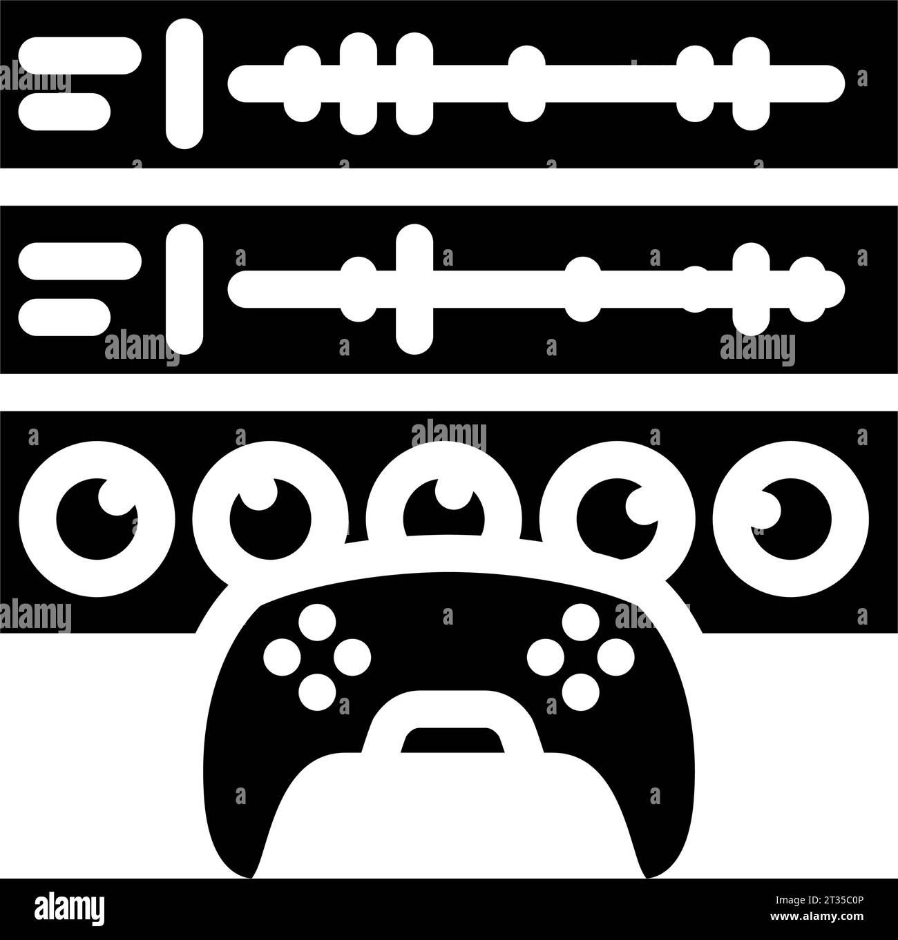 Sound Design Spielentwicklung Glyphe Icon Vektor Illustration Stock Vektor