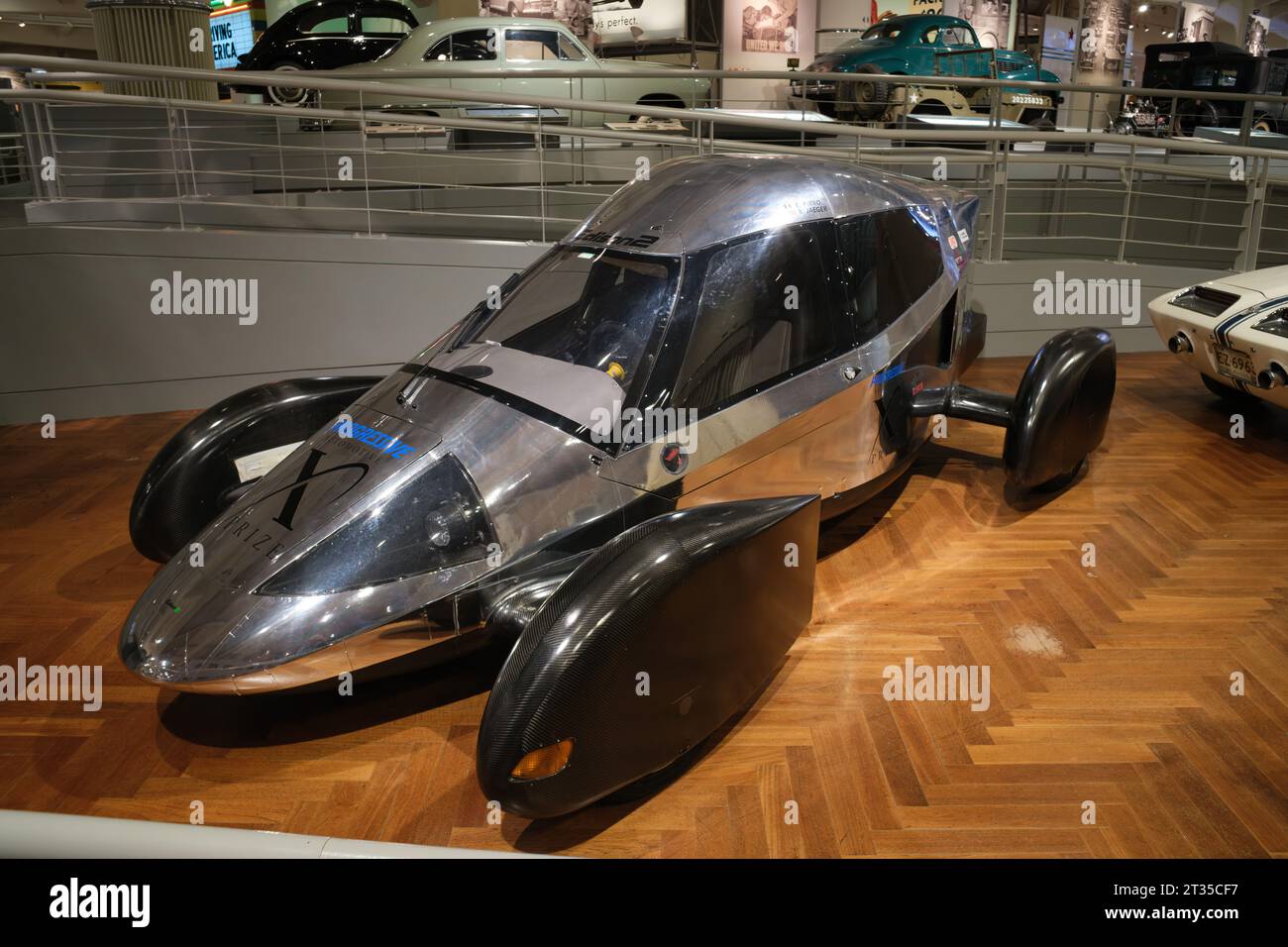 Das hocheffiziente Automobil Edison2 2010, das für den Progressive Automotive X Prize Competition gebaut wurde Stockfoto