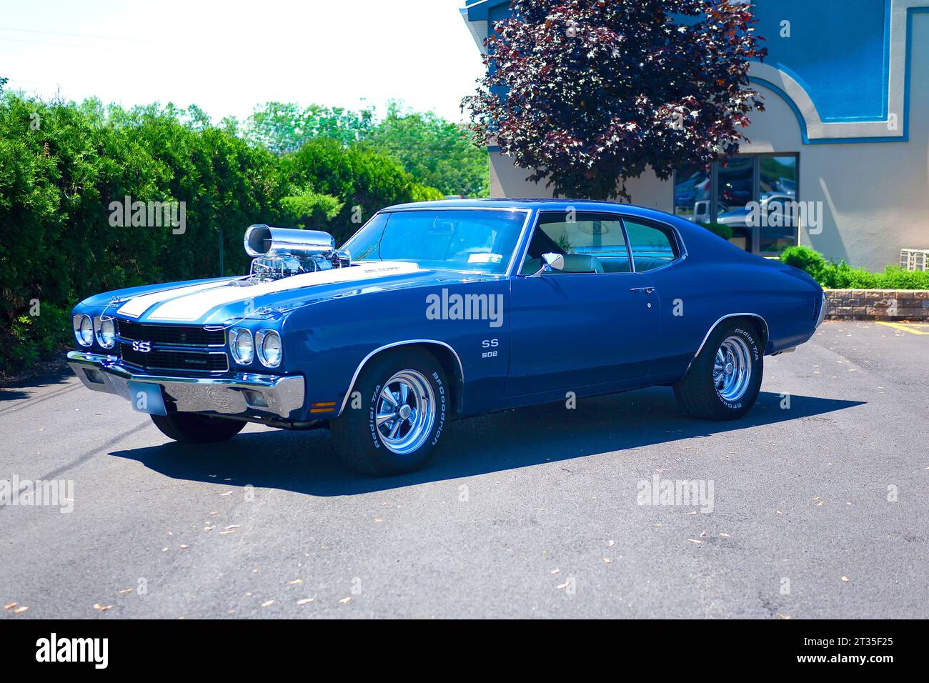 1970 Chevrolet Chevelle SS auf dem Bürgersteig. Stockfoto