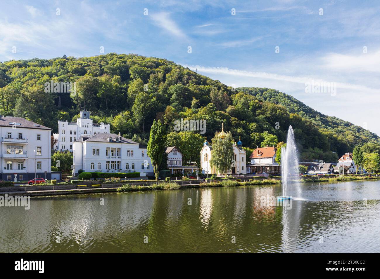 Deutschland, Rheinland-Pfalz, Bad Ems, Kurstadt an der Lahn im Sommer Stockfoto