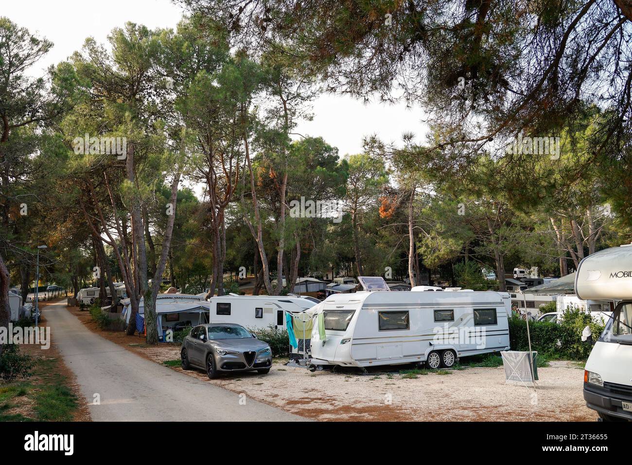 Maistra Camping Porto Sole, Vrsar, Istrien, Kroatien Stockfoto