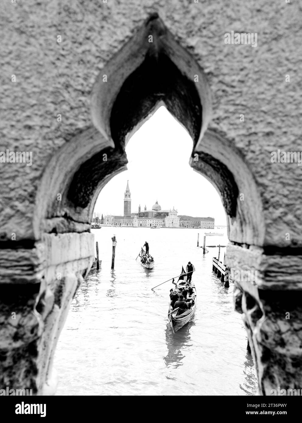 San Giorgio Maggiore, Gondelbahn, Venedig, Venetien, Italien, Europa Stockfoto