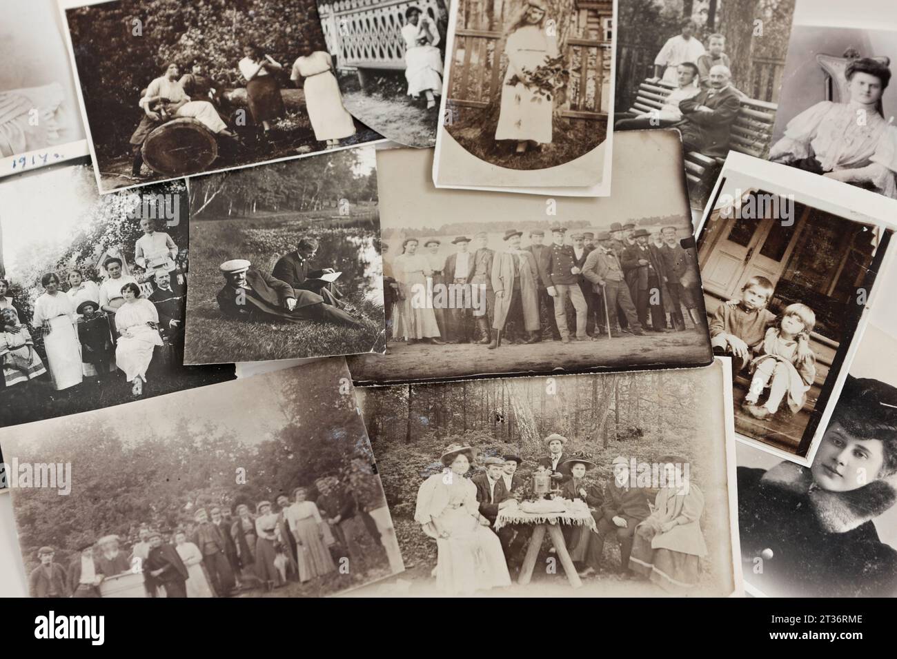 Vintage Amateur- und Studiofotos Ende des 19. Jahrhunderts - Anfang des XX. Jahrhunderts, ehemaliges Russland Stockfoto