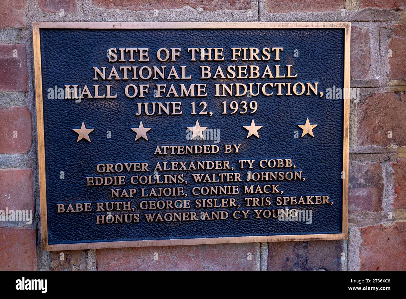 Die National Baseball Hall of Fame and Museum ist ein historisches Museum und eine Hall of Fame in Cooperstown, New York Stockfoto