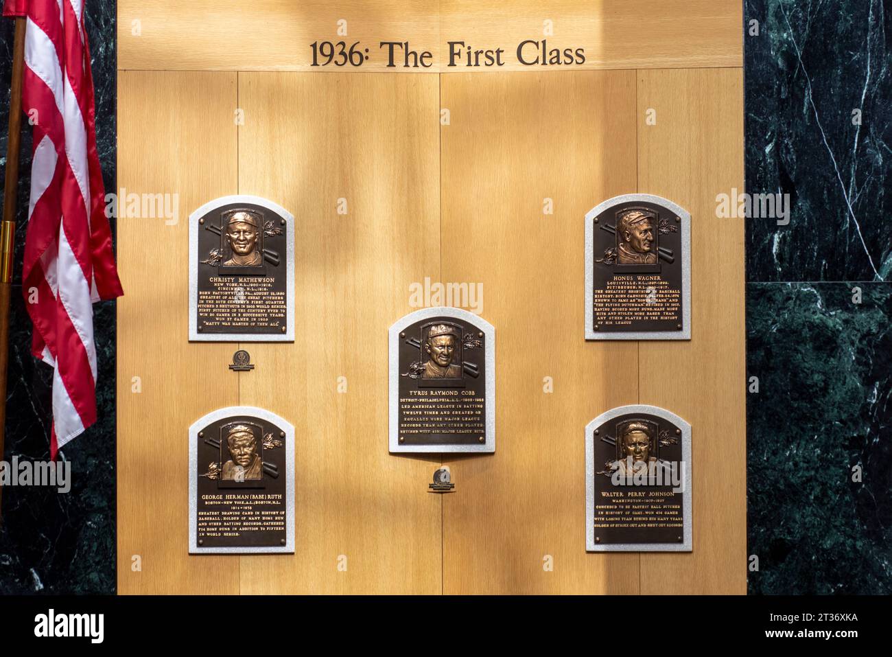 Die National Baseball Hall of Fame and Museum ist ein historisches Museum und eine Hall of Fame in Cooperstown, New York Stockfoto