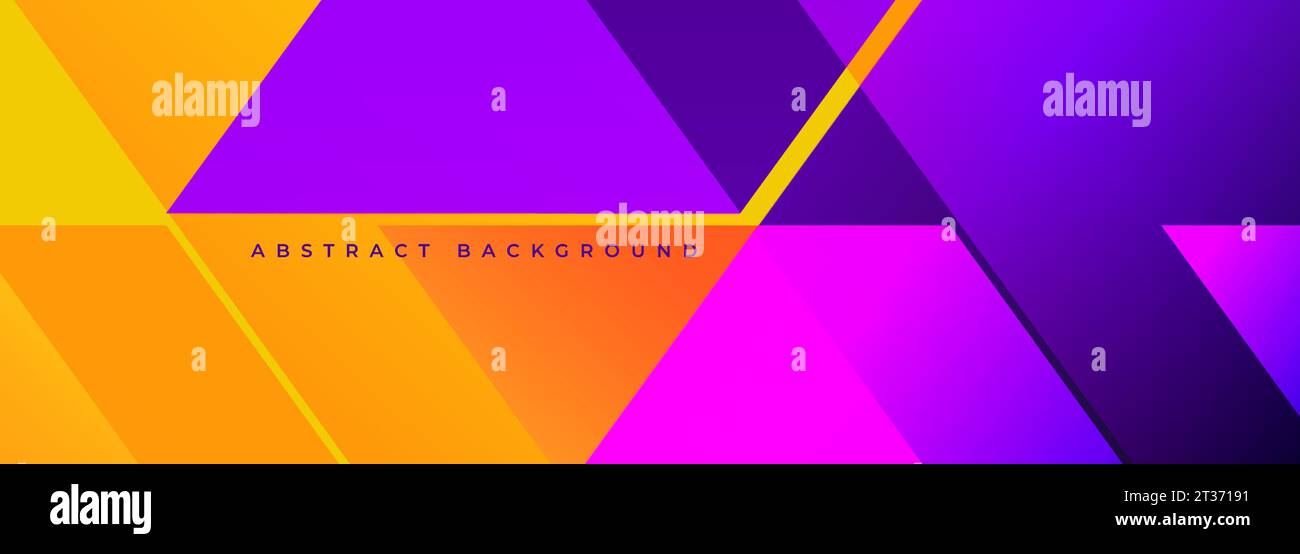 Farbenfrohes, abstraktes, modernes breites Banner mit geometrischen Formen. Farbiger abstrakter Hintergrund. Vektordarstellung. Stock Vektor