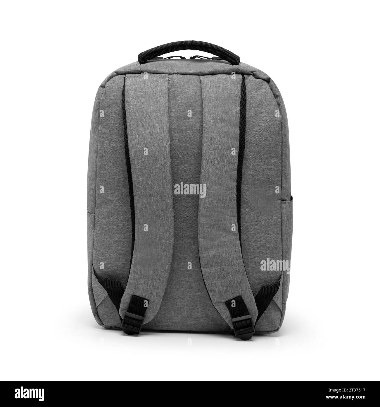 Laptop-Rucksack-Tasche mit großem Fassungsvermögen in neuem Design isoliert auf weißem Hintergrund mit Schneidepfad. Reise-College-Schulrucksack. Rückansicht. Stockfoto