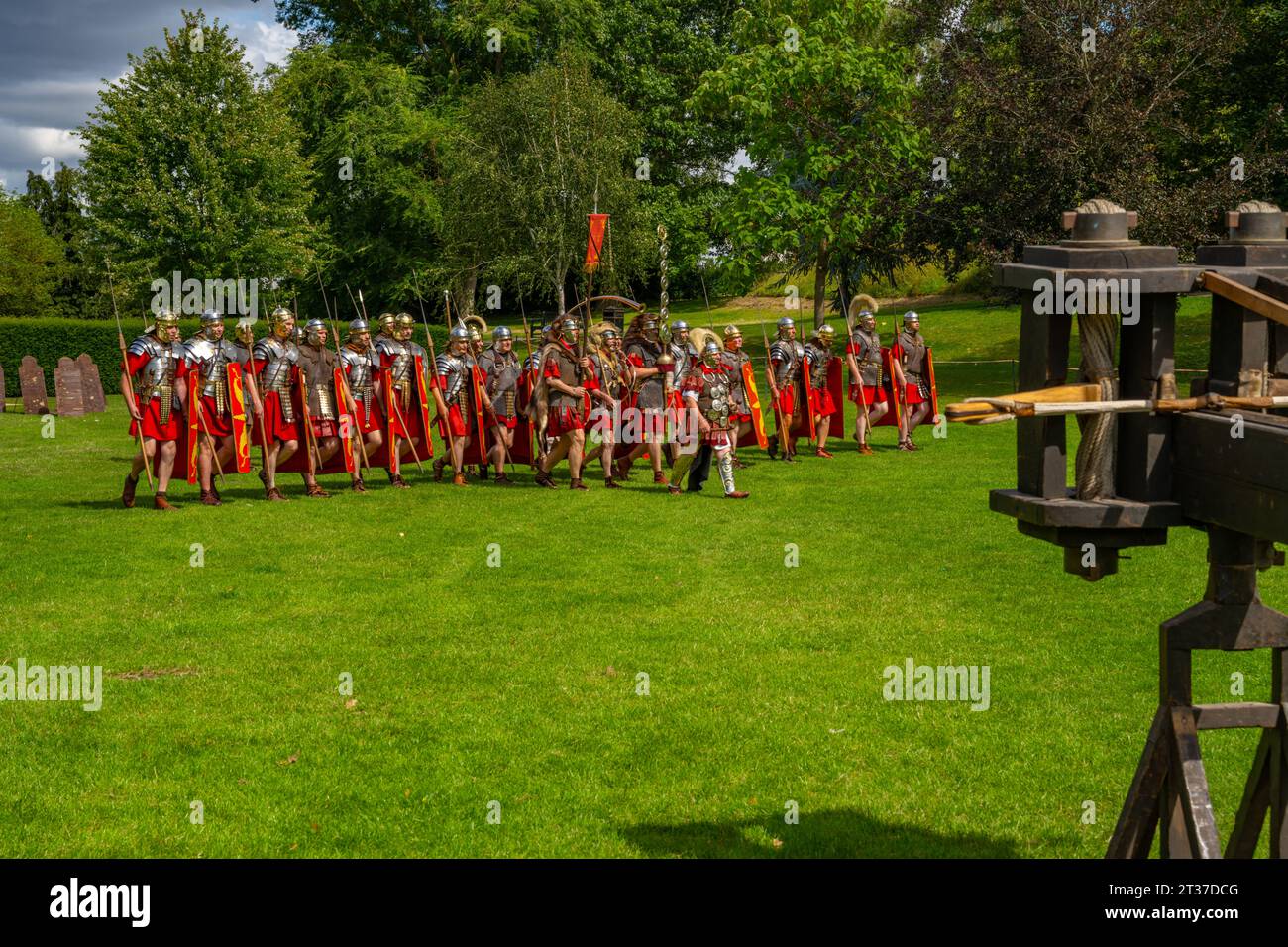 Reenactors in römischer Uniform am römischen Tag in Colchester Essex Stockfoto