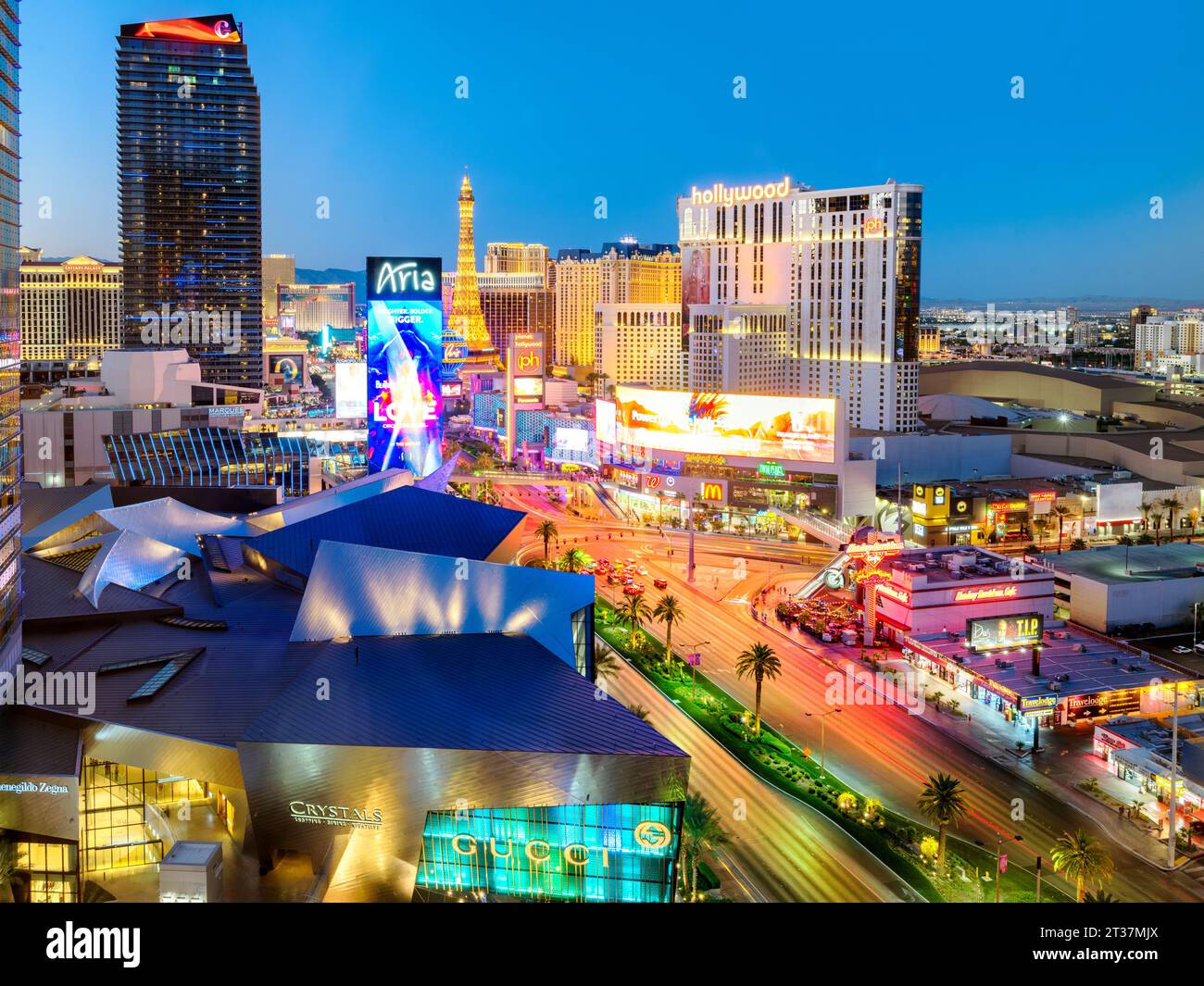 Vegas City View, Crystals Shopping Mall, City Center, Las Vegas Strip Las Vegas, Paradise, Nevada, Clark County USA Stockfoto