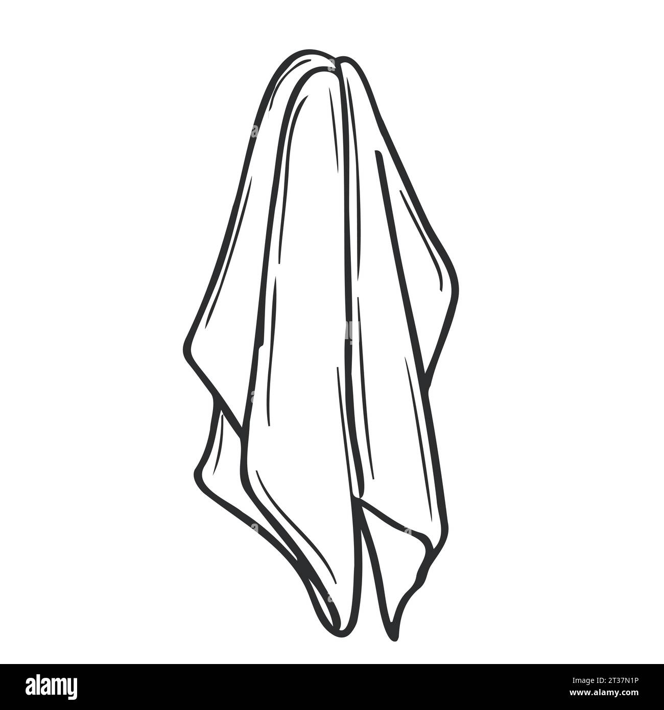 Skizze Küchentuch. Isoliertes Objekt Stock Vektor