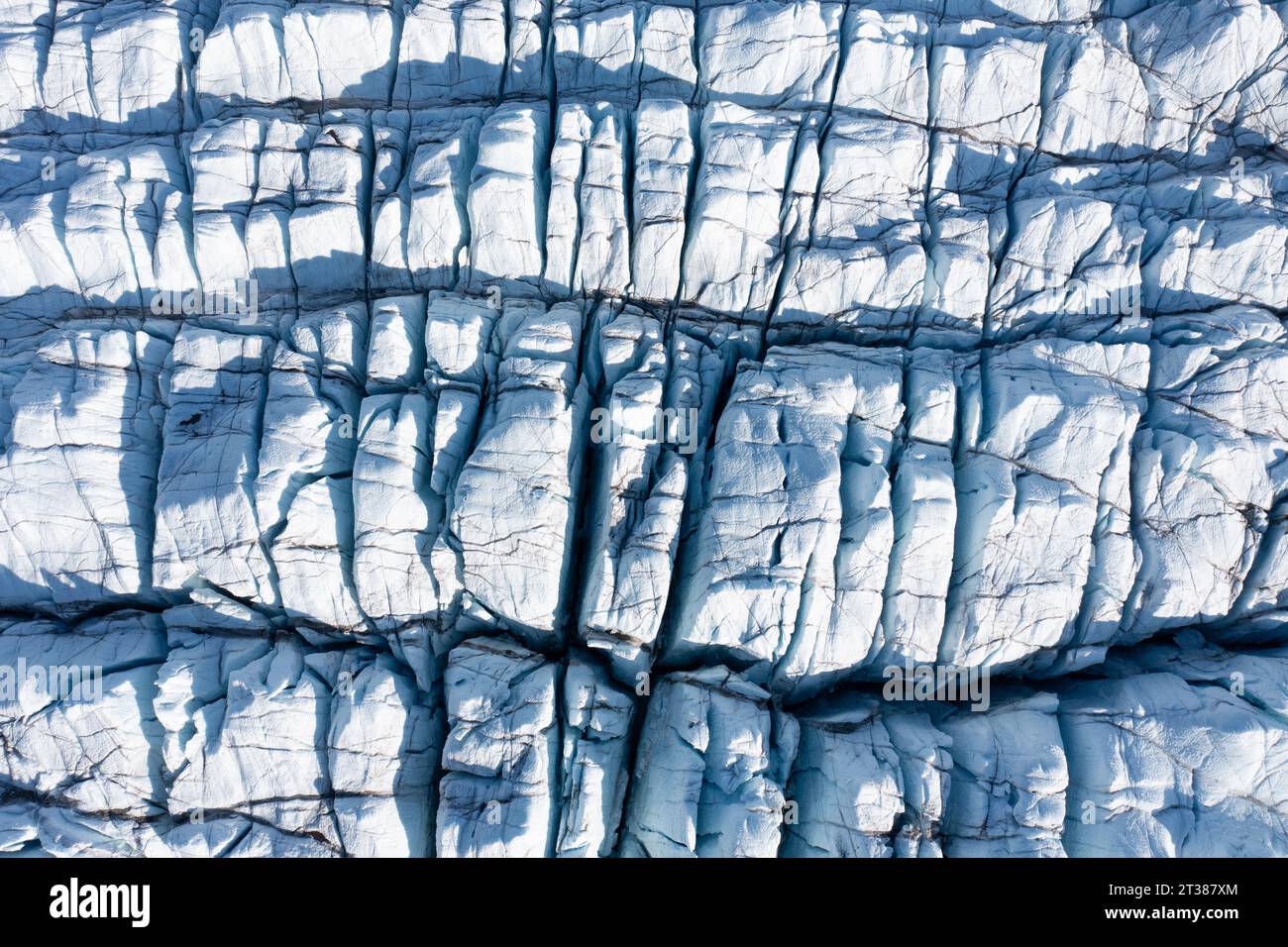 Blick von oben auf den Gletscher Stockfoto
