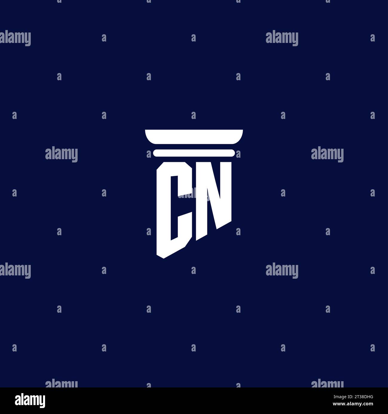 CN Initial Monogramm Logo Design für Anwaltskanzlei Stock Vektor