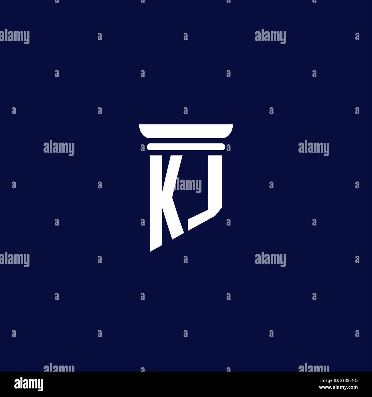 KJ Initial Monogramm Logo Design für Anwaltskanzlei Stock Vektor