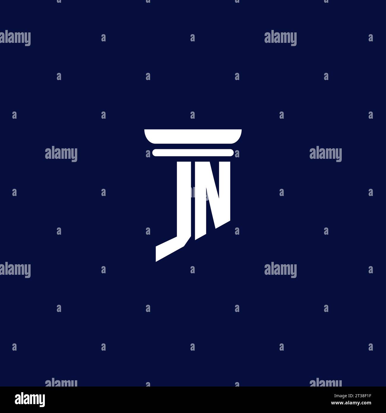 JN Initial Monogramm Logo Design für Anwaltskanzlei Stock Vektor
