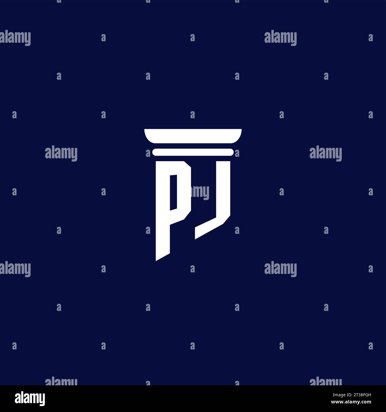PJ Initial Monogramm Logo Design für Anwaltskanzlei Stock Vektor