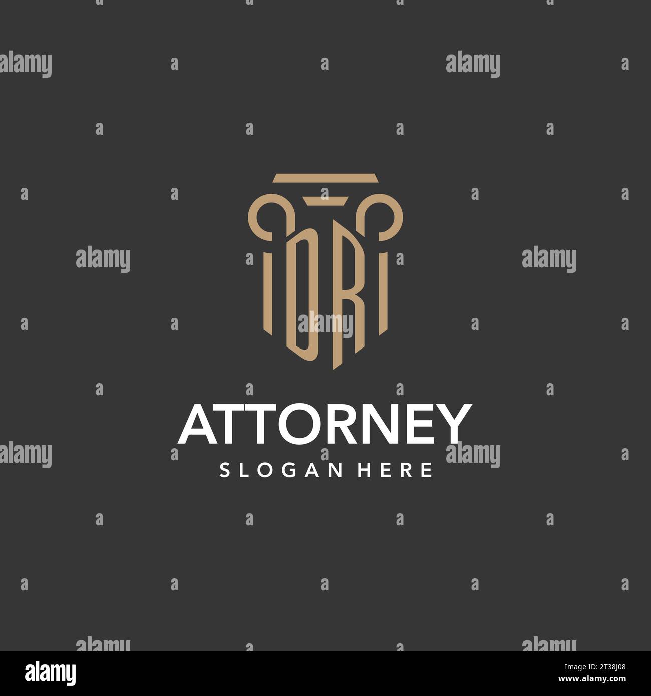 DR-Logo-Monogramm mit Säulendesign-Vektor Stock Vektor