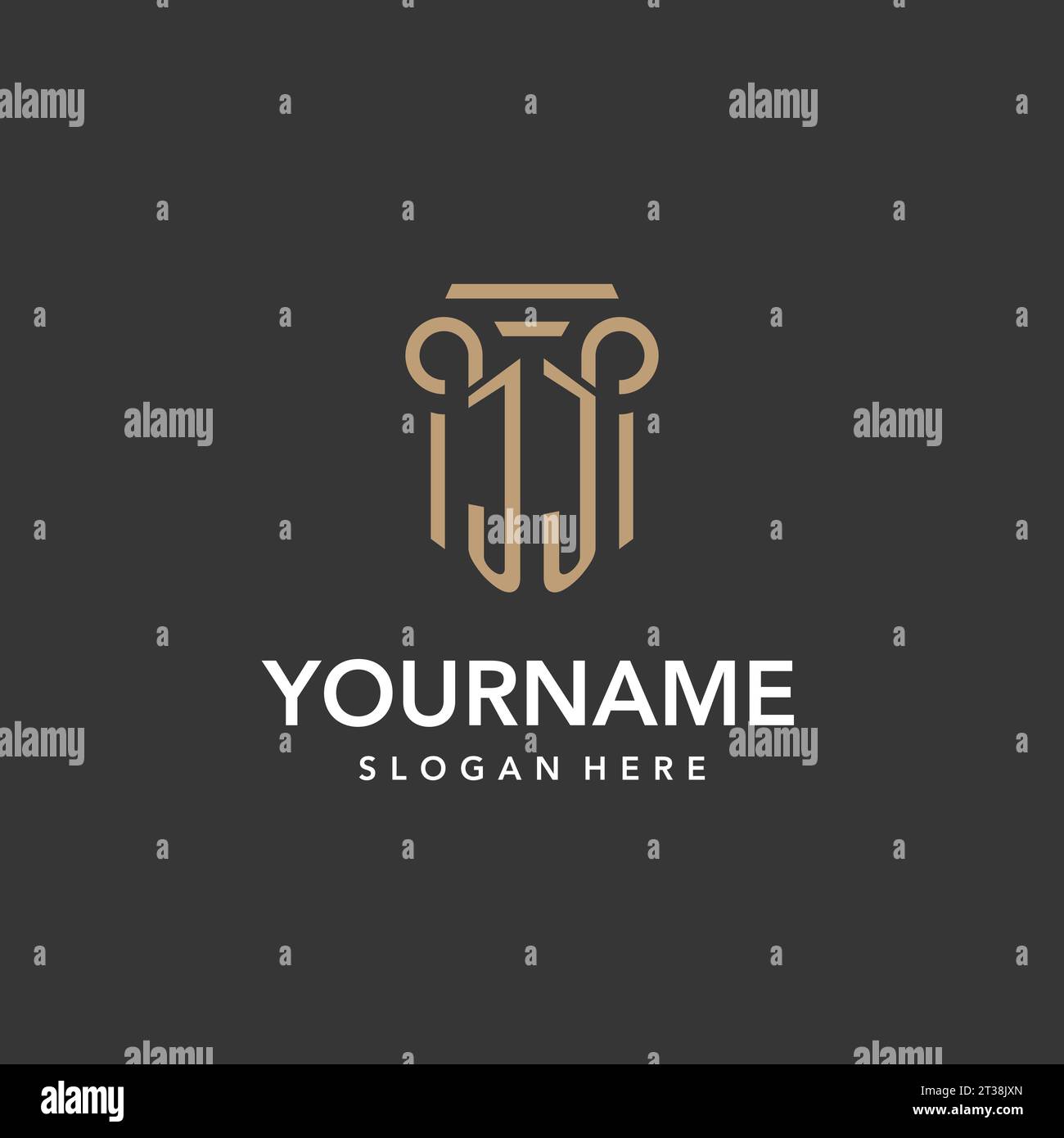 JJ-Logo-Monogramm mit Vektor im Säulenstil Stock Vektor