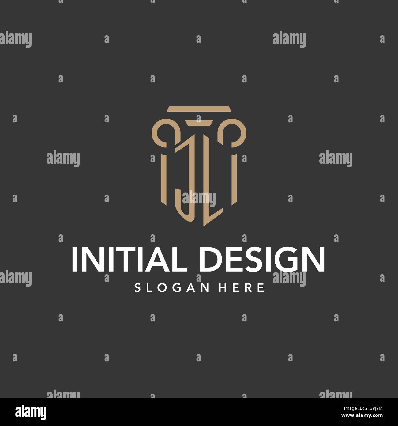 JL-Logo-Monogramm mit Vektor im Säulenstil Stock Vektor