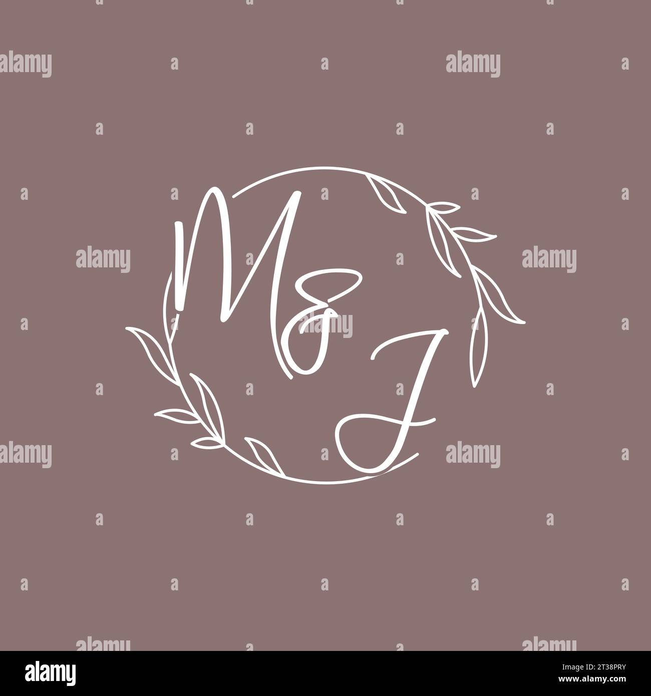 MJ Hochzeit Initialen Monogramm Logo Ideen Vektor Grafik Stock Vektor