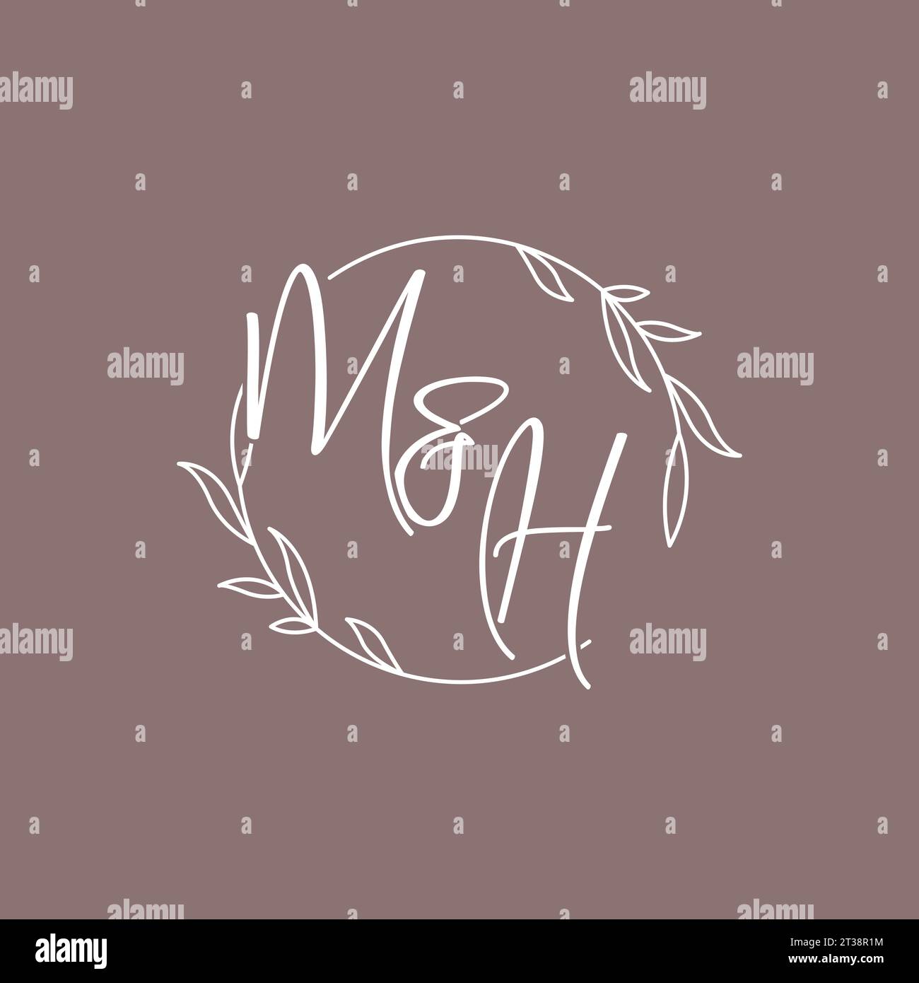 MH Hochzeitsinitialen Monogramm Logo Ideen Vektor Grafik Stock Vektor
