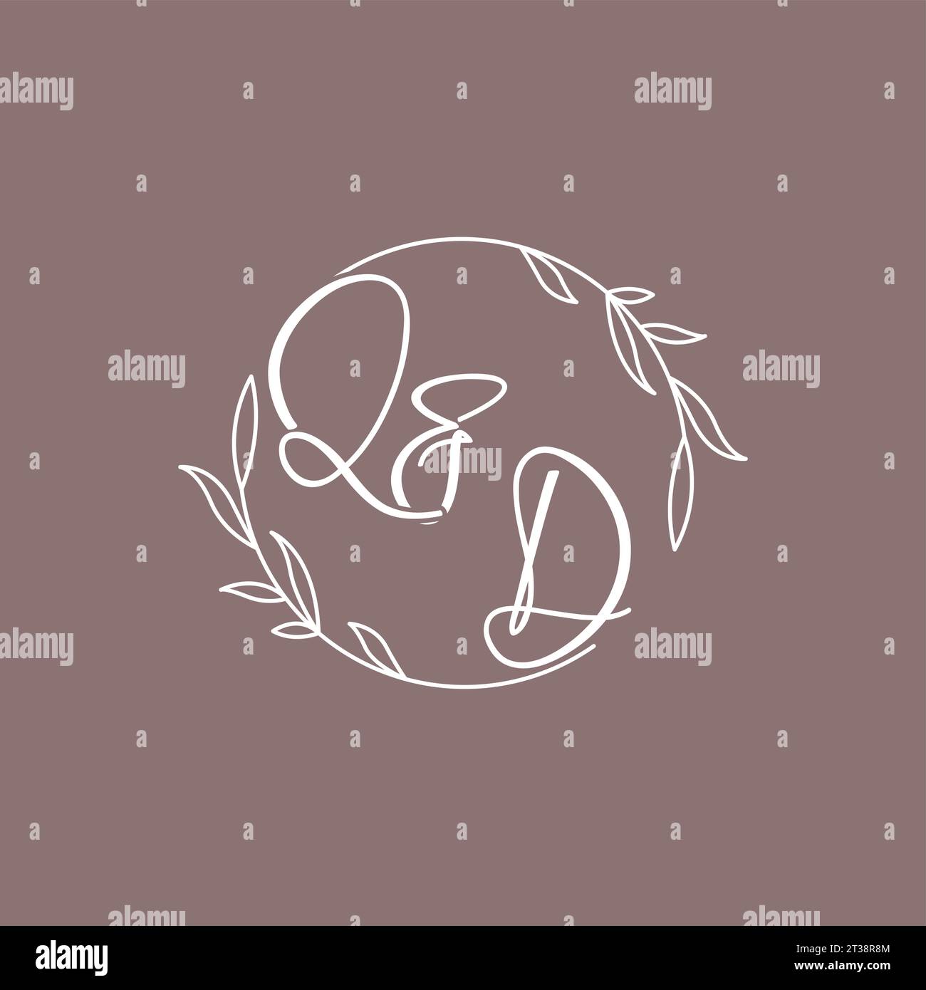 QD Hochzeitsinitialen Monogramm Logo Ideen Vektorgrafik Stock Vektor