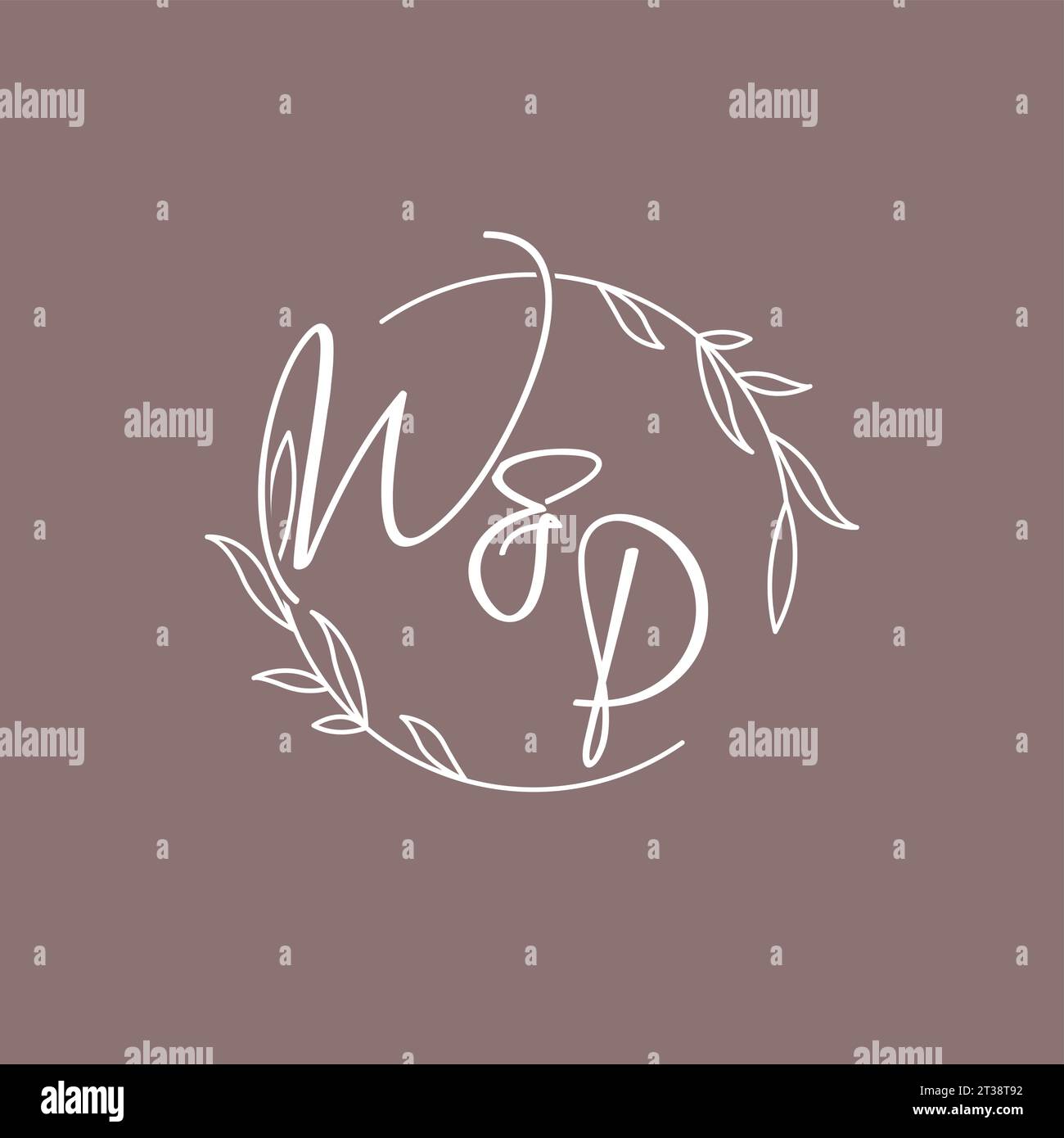 WP Hochzeit Initialen Monogramm Logo Ideen Vektor Grafik Stock Vektor