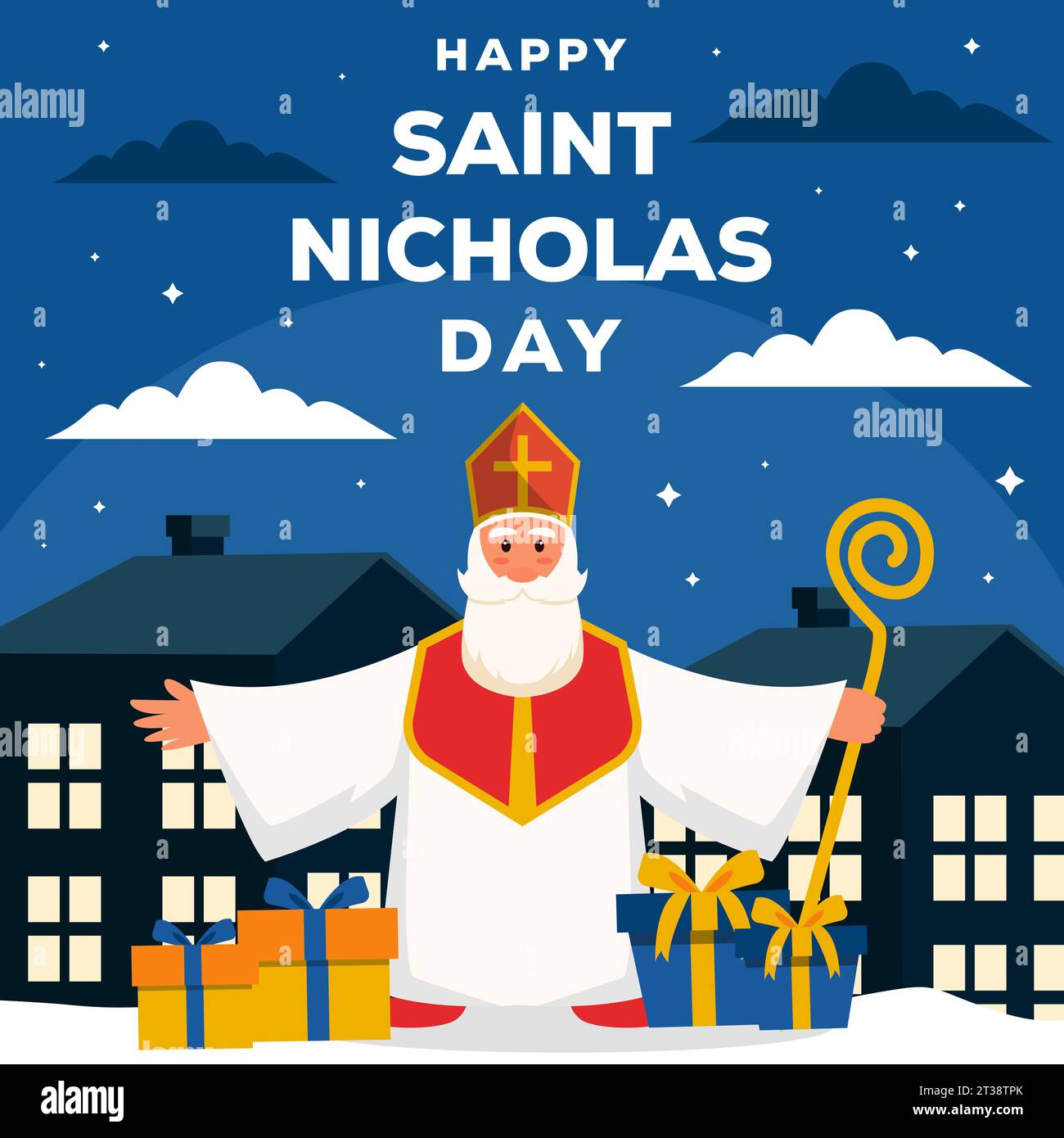 Happy saint nicholas Day Illustration Vektor Design Stock Vektor