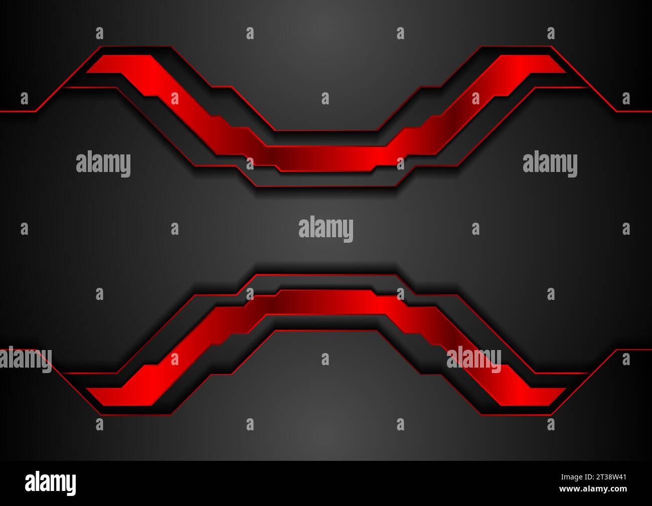 Roter und schwarzer, futuristischer, abstrakter Technologie-Hochglanzhintergrund. Vektorabbildung Stock Vektor