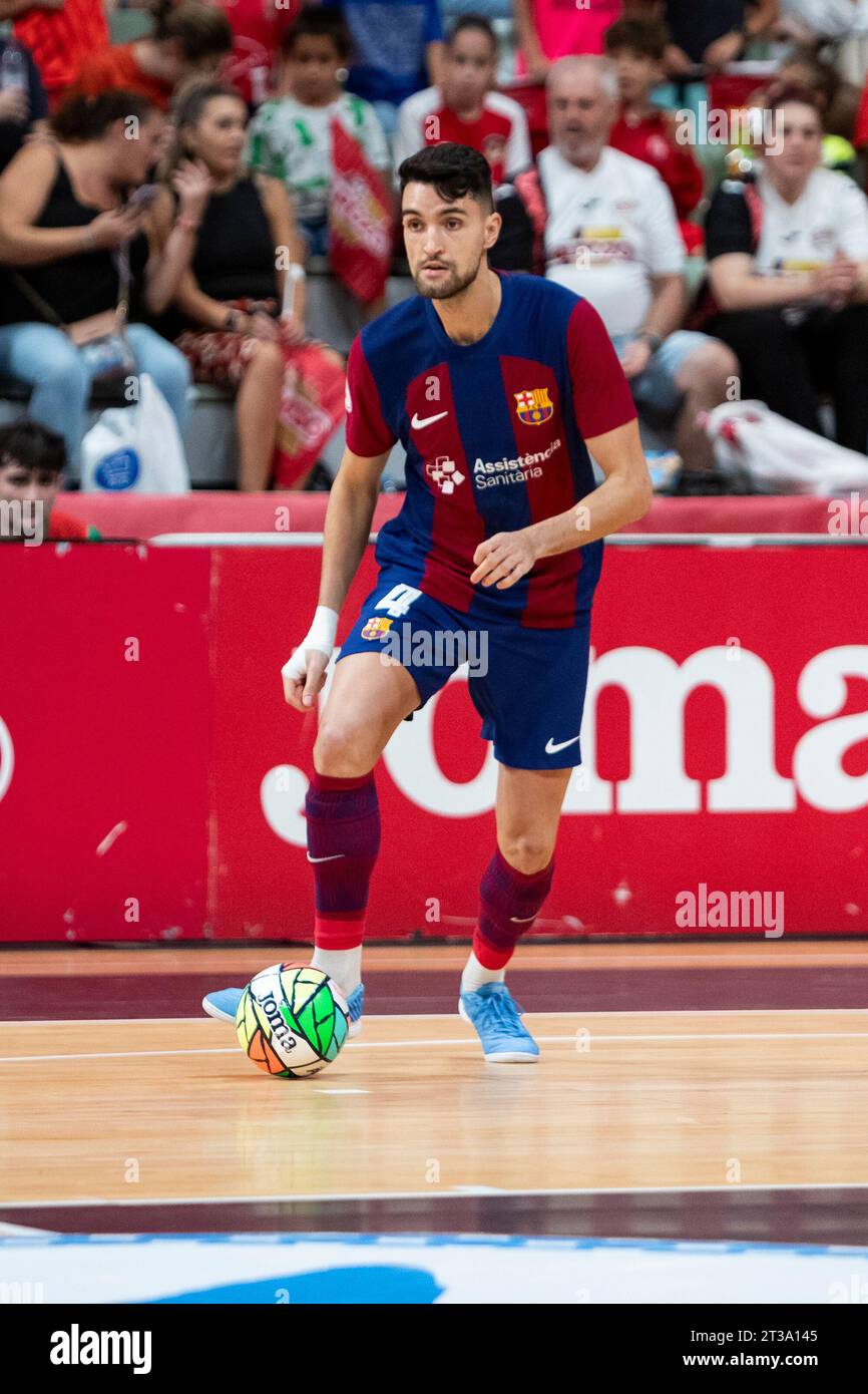 17. Oktober 2023 Murcia Spanien: André Henriques Nunes Coelho portugiesischer Spieler des FC Barcelona FS während des Spiels ElPozo Murcia FS gegen Barcelona FS Lea Stockfoto