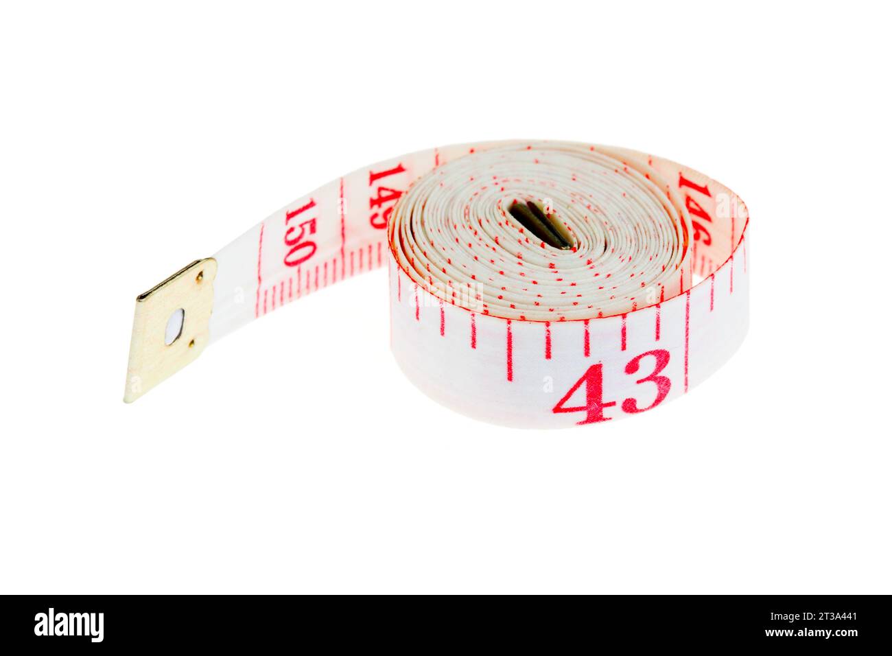 Kunststofflineal auf weißem Hintergrund Stockfoto