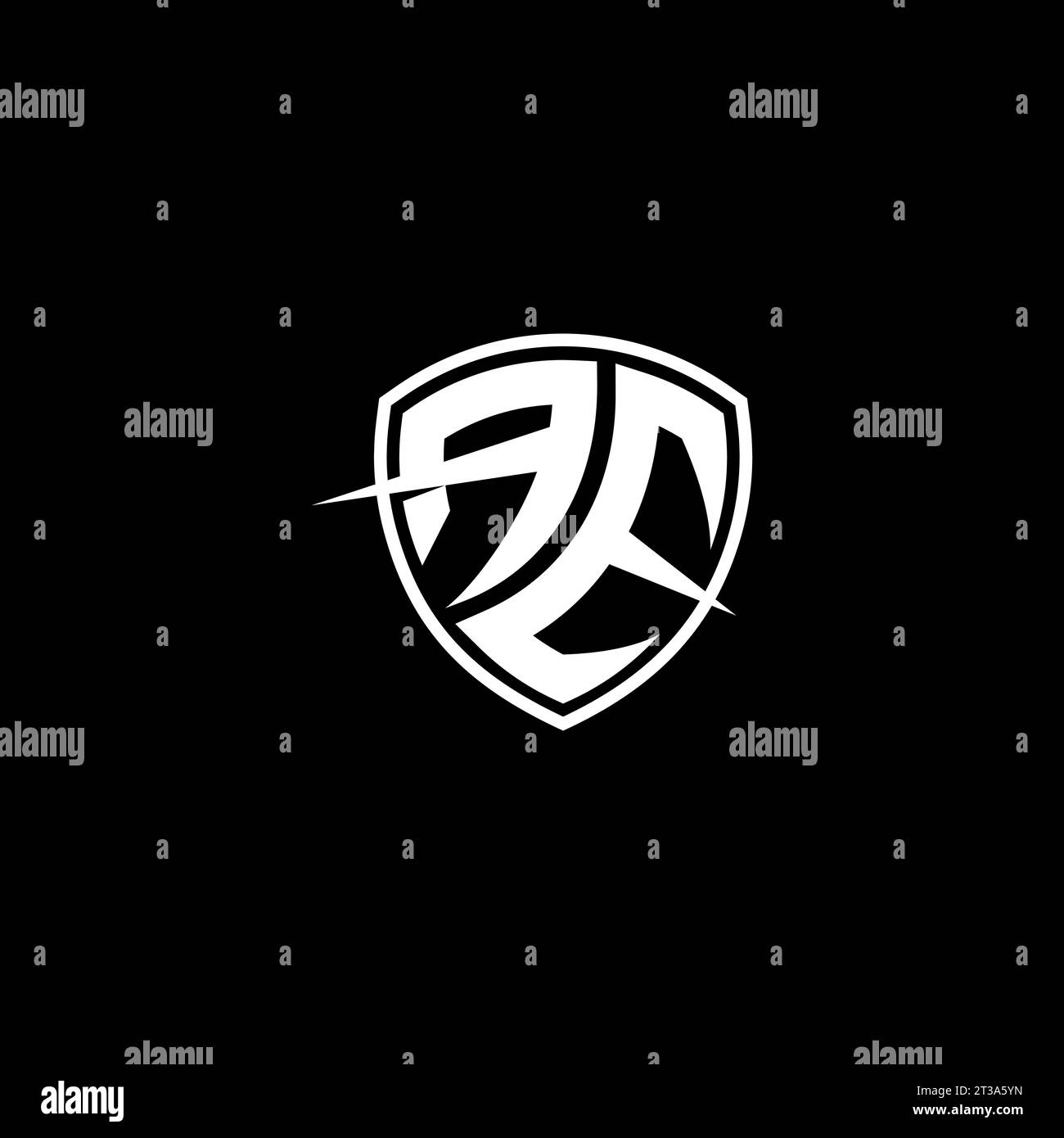 AE-Logo mit Monogramm-Emblem und Design-Ideen für Schildform Stock Vektor