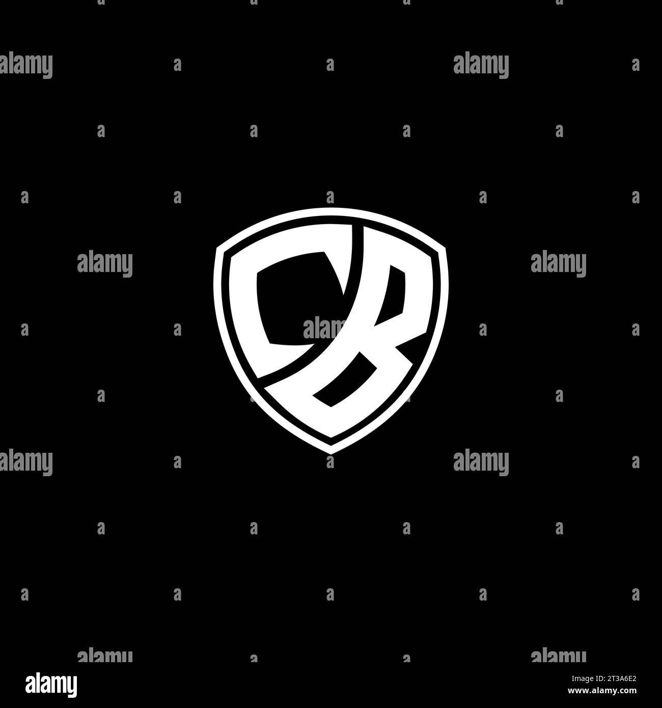 Monogramm-Emblem mit CB-Logo und Design-Ideen für Schildform Stock Vektor