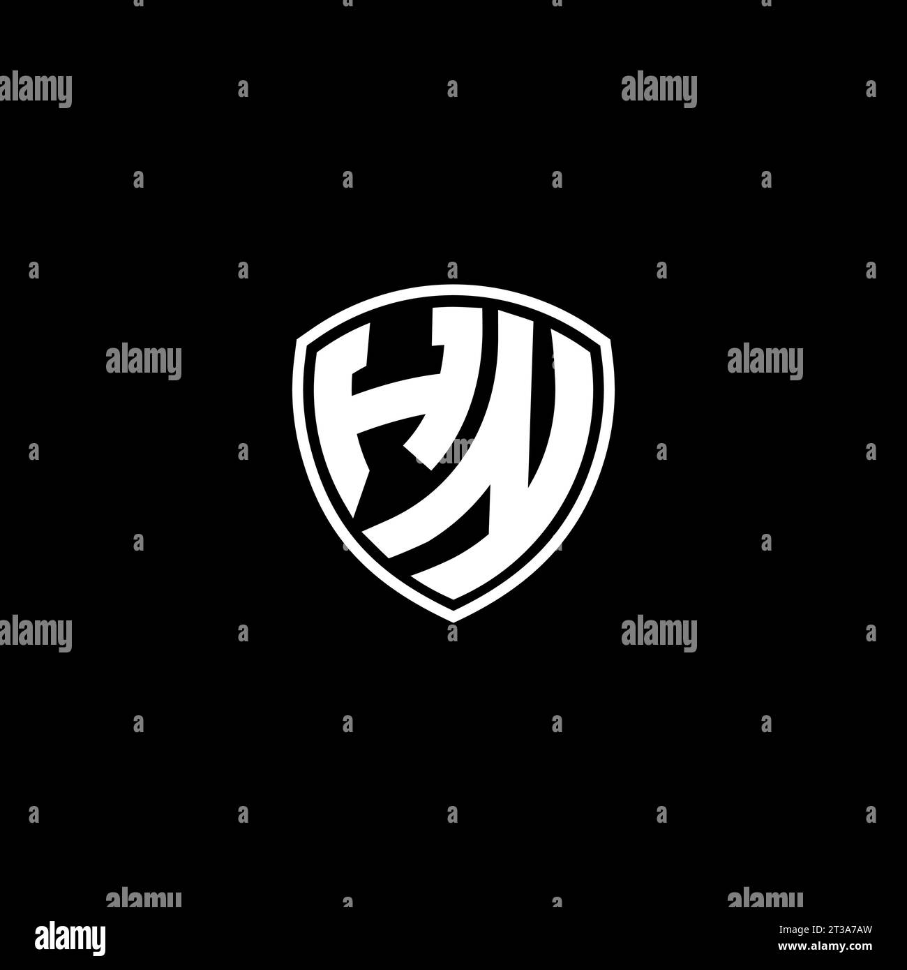 HN-Logo mit Monogramm-Emblem und Design-Ideen in Schildform Stock Vektor