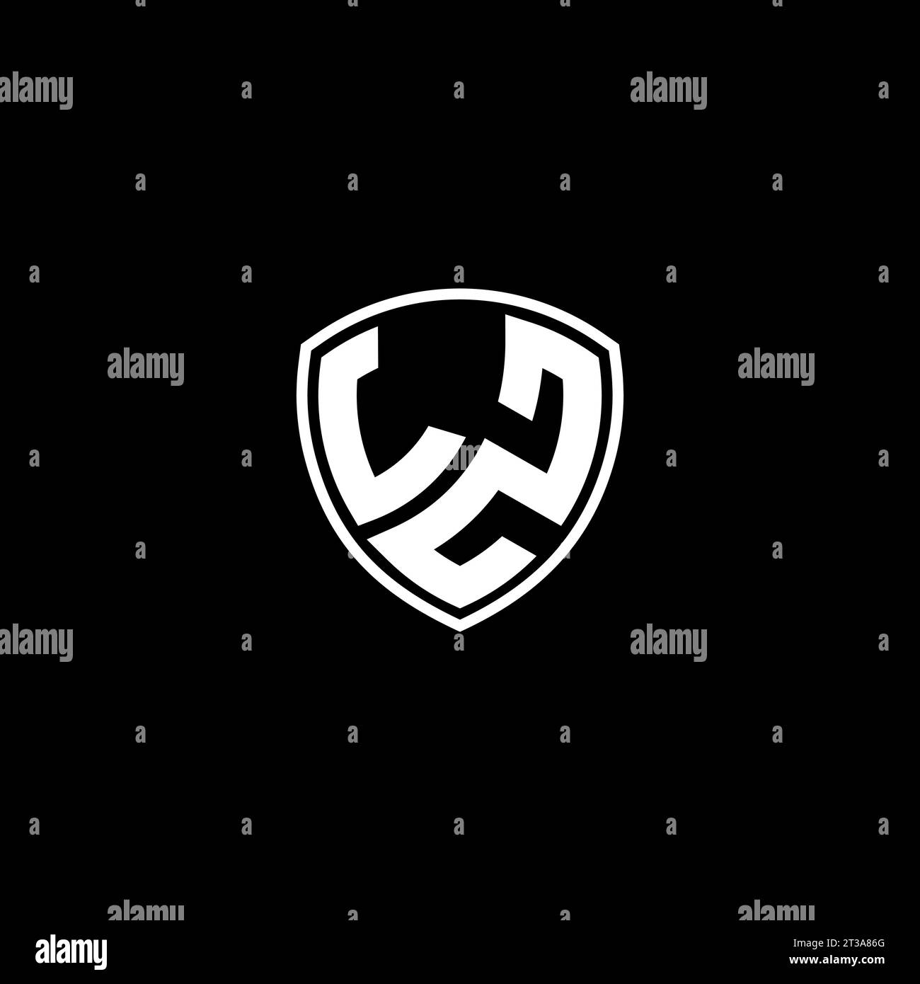 Das LZ-Logo mit Monogramm-Emblem und Design-Ideen in Schildform Stock Vektor