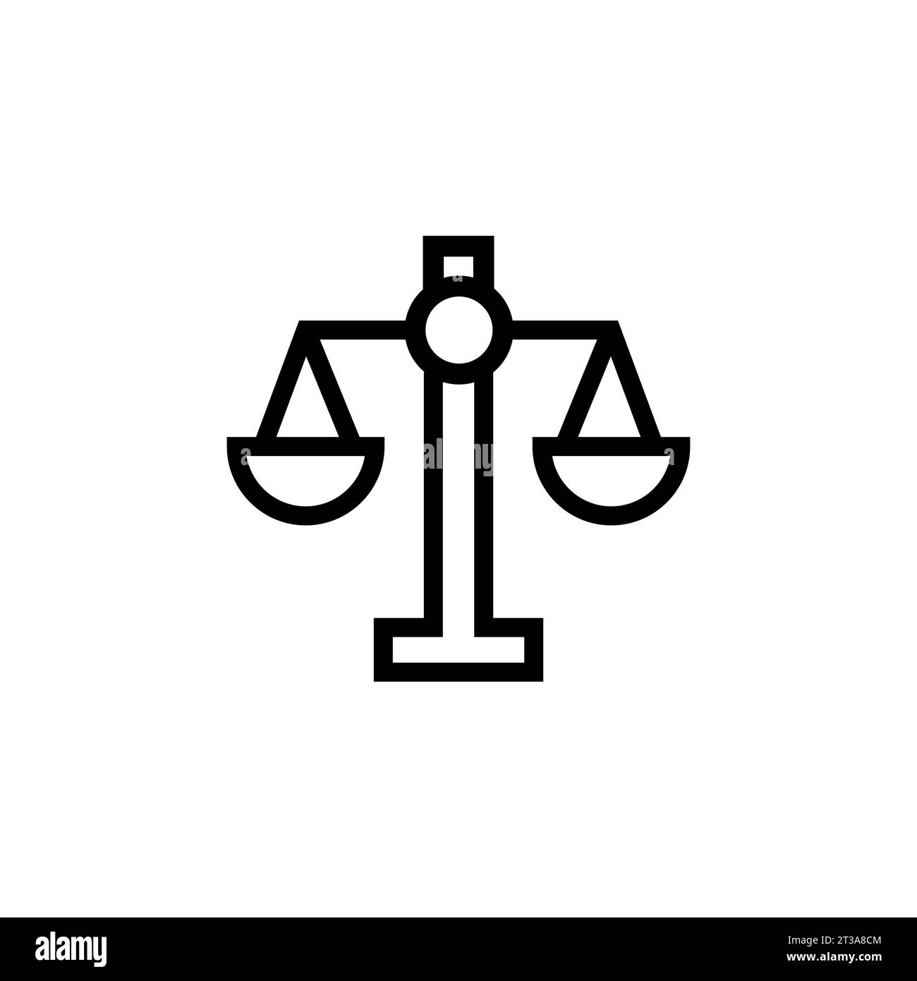 Symbol für den Maßstab der Regel. Lineares Schild für mobiles Konzept und Webdesign. Symbol für einfachen Linienvektor von Libra. Symbol, Logo-Abbildung. Pixel Perfect V Stock Vektor