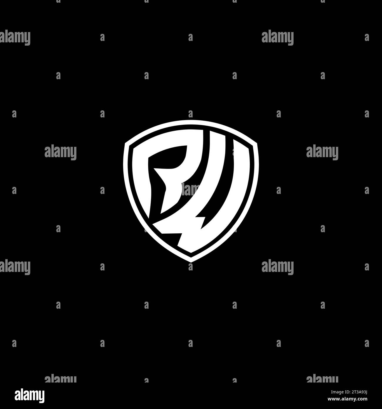 RW-Logo mit Monogramm-Emblem und Design-Ideen für Schildform Stock Vektor