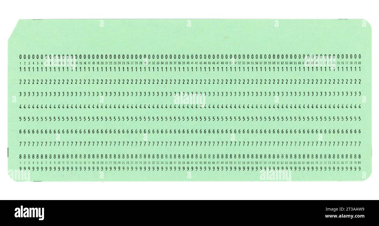 Vintage gestanzte Karte Speichermedium für Computer und Programmierung Stockfoto